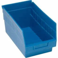 Flash Sale 🎁 Plastic Nesting Storage Shelf Bin QSB202 6-5/8"W x 11-5/8"D x 6"H Blue - Pkg Qty 30 🔔