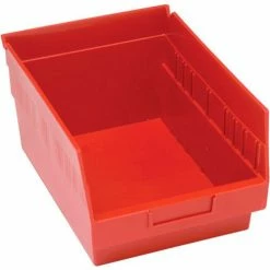 Best deal 🧨 Plastic Nesting Storage Shelf Bin QSB207 8-3/8"W x 11-5/8"D x 6"H Red - Pkg Qty 20 🧨