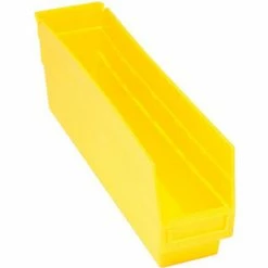 Cheapest ⭐ Plastic Nesting Storage Shelf Bin QSB203 4-1/8"W x 17-7/8"D x 6"H Yellow - Pkg Qty 20 ✔️