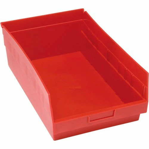 Promo ✨ Plastic Nesting Storage Shelf Bin QSB210 11-1/8"W x 17-7/8"D x 6"H Red - Pkg Qty 8 🥰 1 Promo ✨ Plastic Nesting Storage Shelf Bin QSB210 11-1/8"W x 17-7/8"D x 6"H Red - Pkg Qty 8 🥰