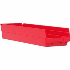 Deals 😍 Akro-Mils Plastic Nesting Storage Shelf Bin 30164 - 6-5/8"W x 23-5/8"D x 4"H Red - Pkg Qty 6 🎉