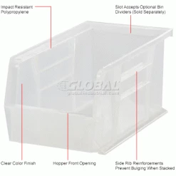Wholesale 🌟 Global Industrial Plastic Stack & Hang Bin, 5-1/2"W x 14-3/4"D x 5"H, Clear - Pkg Qty 12 🥰 -Containers shop 30226192IN 1wco