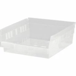 Flash Sale ⭐ Plastic Nesting Storage Shelf Bin QSB109CL 11-1/8"W x 11-5/8"D x 4"H Clear - Pkg Qty 8 😉