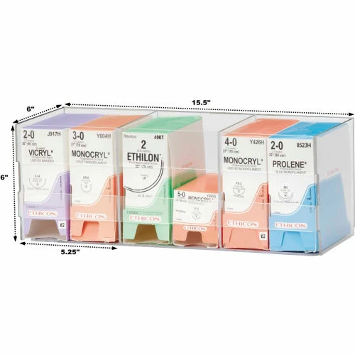 Discount ⌛ Omnimed® Single Tier Suture Rack 304100 Wall Mountable, 15-1/2"W x 6"D x 6"H, Clear ⭐ 2 Discount ⌛ Omnimed® Single Tier Suture Rack 304100 Wall Mountable, 15-1/2"W x 6"D x 6"H, Clear ⭐ - Image 2