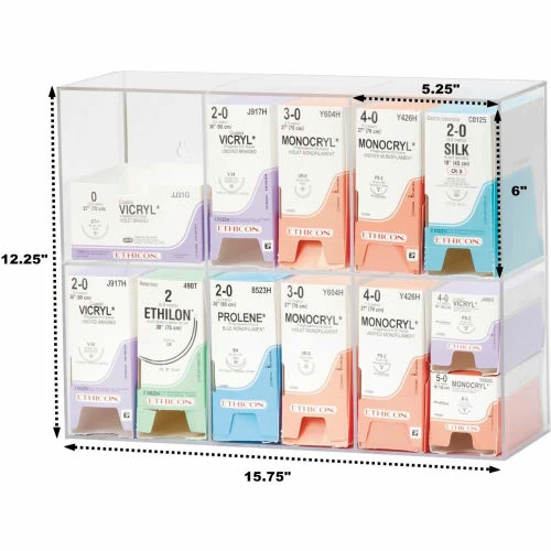 New ๐ Omnimed® Double Tier Acrylic Suture Rack, Wall Mountable, 15-1/2"W x 5-5/8"D x 12-1/4"H ๐งจ 2 New ๐ Omnimed® Double Tier Acrylic Suture Rack, Wall Mountable, 15-1/2"W x 5-5/8"D x 12-1/4"H ๐งจ - Image 2