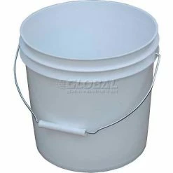 Best deal ⭐ Vestil 2 Gallon Open Head Plastic Pail PAIL-2-PWS with Steel Handle - White 👏