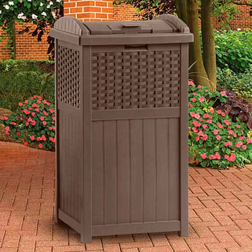 Buy โ Suncast Resin Wicker Trash Hideaway, Java ๐งจ 1 Buy โ Suncast Resin Wicker Trash Hideaway, Java ๐งจ