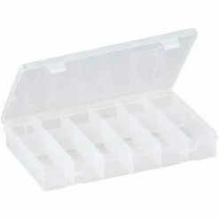 Budget 🌟 Plano Molding Plano StowAway® 12 Fixed Compartment Box, 11"L x 7-1/4"W x 1-3/4"H, Clear - Pkg Qty 6 🧨