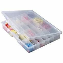 Hot Sale ⭐ Plano Molding Plano StowAway 24 Fixed Compartment Box, 14-1/4"W x 2-1/4"D x 11-1/2"H, Clear - Pkg Qty 6 ✨