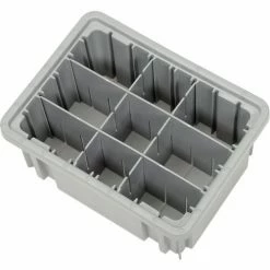 Best Sale 🥰 Global Industrial™ Plastic Dividable Grid Container - DG91050,10-7/8"L x 8-1/4"W x 5"H, Gray - Pkg Qty 20 🌟 -Containers shop 334101GY 03