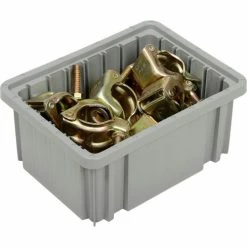 Best Sale 🥰 Global Industrial™ Plastic Dividable Grid Container - DG91050,10-7/8"L x 8-1/4"W x 5"H, Gray - Pkg Qty 20 🌟 -Containers shop 334101GY 05