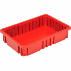 Budget ✔️ Global Industrial™ Plastic Dividable Grid Container DG92035,16-1/2"L x 10-7/8"W x 3-1/2"H, Red - Pkg Qty 12 🔔 -Containers shop 334102RD 02