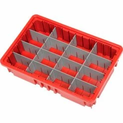 Budget ✔️ Global Industrial™ Plastic Dividable Grid Container DG92035,16-1/2"L x 10-7/8"W x 3-1/2"H, Red - Pkg Qty 12 🔔 -Containers shop 334102RD 03