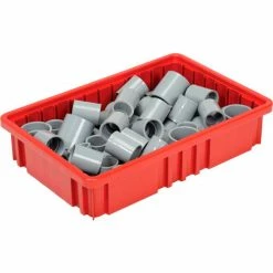 Budget ✔️ Global Industrial™ Plastic Dividable Grid Container DG92035,16-1/2"L x 10-7/8"W x 3-1/2"H, Red - Pkg Qty 12 🔔 -Containers shop 334102RD 08