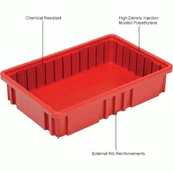 Budget ✔️ Global Industrial™ Plastic Dividable Grid Container DG92035,16-1/2"L x 10-7/8"W x 3-1/2"H, Red - Pkg Qty 12 🔔 -Containers shop 334102RD 1wco