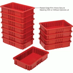 Budget ✔️ Global Industrial™ Plastic Dividable Grid Container DG92035,16-1/2"L x 10-7/8"W x 3-1/2"H, Red - Pkg Qty 12 🔔 -Containers shop 334102RD 2wco