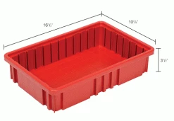 Budget ✔️ Global Industrial™ Plastic Dividable Grid Container DG92035,16-1/2"L x 10-7/8"W x 3-1/2"H, Red - Pkg Qty 12 🔔 -Containers shop 334102RD dim