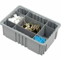 Flash Sale 🥰 Global Industrial Plastic Dividable Grid Container - DG92060,16-1/2"L x 10-7/8"W x 6"H, Gray - Pkg Qty 8 🤩