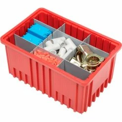 Coupon ๐ Global Industrial Plastic Dividable Grid Container - DG92080,16-1/2"L x 10-7/8"W x 8"H, Red - Pkg Qty 8 ๐