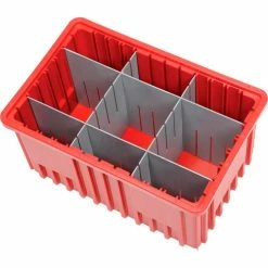 Coupon 👏 Global Industrial™ Plastic Dividable Grid Container - DG92080,16-1/2"L x 10-7/8"W x 8"H, Red - Pkg Qty 8 😀 -Containers shop 334104RD 03