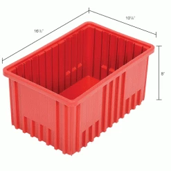 Coupon 👏 Global Industrial™ Plastic Dividable Grid Container - DG92080,16-1/2"L x 10-7/8"W x 8"H, Red - Pkg Qty 8 😀 -Containers shop 334104RD dim