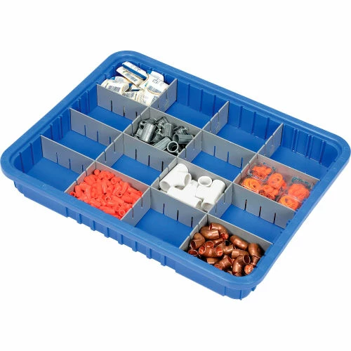 Outlet ❤️ Global Industrial Plastic Dividable Grid Container - DG93030, 22-1/2"L x 17-1/2"W x 3"H, Blue - Pkg Qty 6 🤩 1 Outlet ❤️ Global Industrial Plastic Dividable Grid Container - DG93030, 22-1/2"L x 17-1/2"W x 3"H, Blue - Pkg Qty 6 🤩