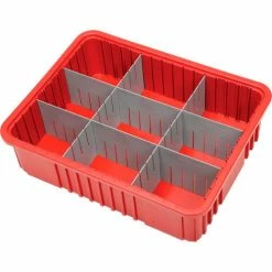 Coupon ✨ Global Industrial™ Plastic Dividable Grid Container - DG93060, 22-1/2"L x 17-1/2"W x 6"H, Red - Pkg Qty 3 🔥 -Containers shop 334106RD 03