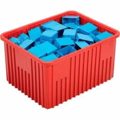 Deals ⌛ Global Industrial™ Plastic Dividable Grid Container - DG93120, 22-1/2"L x 17-1/2"W x 12"H, Red - Pkg Qty 3 🎁 -Containers shop 334108RD 05