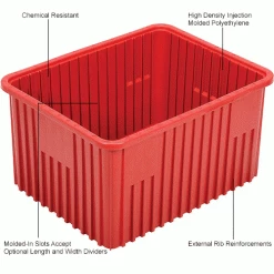 Deals ⌛ Global Industrial™ Plastic Dividable Grid Container - DG93120, 22-1/2"L x 17-1/2"W x 12"H, Red - Pkg Qty 3 🎁 -Containers shop 334108RD 1wco