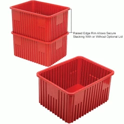 Deals ⌛ Global Industrial™ Plastic Dividable Grid Container - DG93120, 22-1/2"L x 17-1/2"W x 12"H, Red - Pkg Qty 3 🎁 -Containers shop 334108RD 2wco