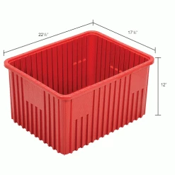 Deals ⌛ Global Industrial™ Plastic Dividable Grid Container - DG93120, 22-1/2"L x 17-1/2"W x 12"H, Red - Pkg Qty 3 🎁 -Containers shop 334108RD dim