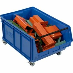 Best Sale 🔔 Quantum Storage Systems Quantum Mobile Magnum Plastic Stacking Bin, 18"W x 28" D x 15"H, Blue 😍 -Containers shop 334202BL 01