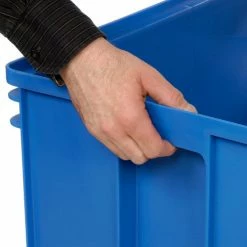 Best Sale 🔔 Quantum Storage Systems Quantum Mobile Magnum Plastic Stacking Bin, 18"W x 28" D x 15"H, Blue 😍 -Containers shop 334202BL 09