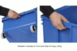 Best Sale 🔔 Quantum Storage Systems Quantum Mobile Magnum Plastic Stacking Bin, 18"W x 28" D x 15"H, Blue 😍 -Containers shop 334202BL 4wco