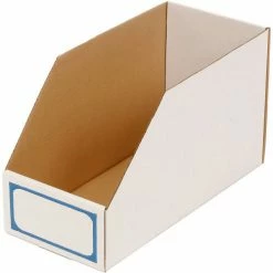 Buy โค๏ธ Foldable Corrugated Shelf Bin 7-3/4"W x 17-1/2"D x 10"H, White - Pkg Qty 27 ๐