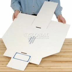 Buy ❤️ Foldable Corrugated Shelf Bin 7-3/4"W x 17-1/2"D x 10"H, White - Pkg Qty 27 🌟 -Containers shop 336406 04