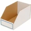 Best Sale 🛒 Foldable Corrugated Shelf Bin 9-3/4"W x 17-1/2"D x 10"H, White - Pkg Qty 27 🔥