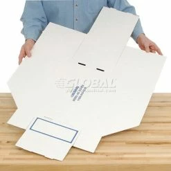 Best Sale 🛒 Foldable Corrugated Shelf Bin 9-3/4"W x 17-1/2"D x 10"H, White - Pkg Qty 27 🔥 -Containers shop 336408 04