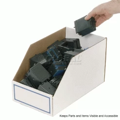 Best Sale 🛒 Foldable Corrugated Shelf Bin 9-3/4"W x 17-1/2"D x 10"H, White - Pkg Qty 27 🔥 -Containers shop 336408 4wco