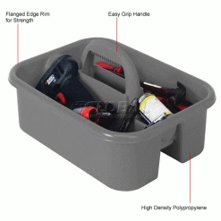 Best Sale 🤩 Quantum Storage Systems Quantum Plastic Tool Caddy TC-500GY - Pkg Qty 6 👏 -Containers shop 442138GY 1wco