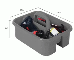 Best Sale 🤩 Quantum Storage Systems Quantum Plastic Tool Caddy TC-500GY - Pkg Qty 6 👏 -Containers shop 442138GY dim