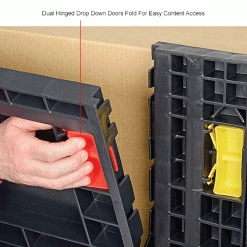 New 🛒 Global Industrial™ Folding Bulk Shipping Container, 48"Lx45"Wx34"H, 2000 Lb. Capacity, Black 🔔 -Containers shop 442211AIN 6wco