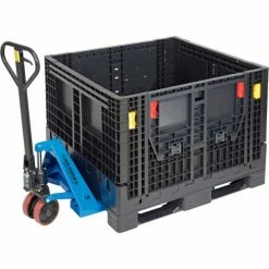 New 🛒 Global Industrial™ Folding Bulk Shipping Container, 48"Lx45"Wx34"H, 2000 Lb. Capacity, Black 🔔 -Containers shop 442211A 02