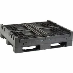 New 🛒 Global Industrial™ Folding Bulk Shipping Container, 48"Lx45"Wx34"H, 2000 Lb. Capacity, Black 🔔 -Containers shop 442211A 04