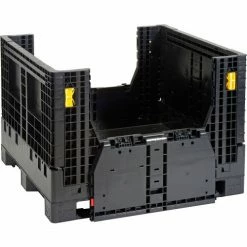 New 🛒 Global Industrial™ Folding Bulk Shipping Container, 48"Lx45"Wx34"H, 2000 Lb. Capacity, Black 🔔 -Containers shop 442211A 05