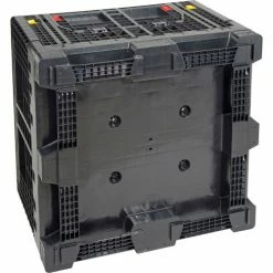 New 🛒 Global Industrial™ Folding Bulk Shipping Container, 48"Lx45"Wx34"H, 2000 Lb. Capacity, Black 🔔 -Containers shop 442211A 10