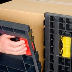 New 🛒 Global Industrial™ Folding Bulk Shipping Container, 48"Lx45"Wx34"H, 2000 Lb. Capacity, Black 🔔 -Containers shop 442211A 11