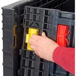 New 🛒 Global Industrial™ Folding Bulk Shipping Container, 48"Lx45"Wx34"H, 2000 Lb. Capacity, Black 🔔 -Containers shop 442211A 12