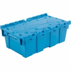 Wholesale ๐ Global Industrial Plastic Attached Lid Shipping and Storage Container 19-5/8x11-7/8x7 Blue ๐