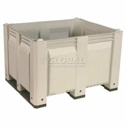 Best deal ⭐ Decade M40SWH3 Pallet Container Solid Wall 48x40x31 Short Side Runners White 1500 Lb Capacity 🥰